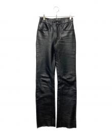KADOYA（カドヤ）の古着「カウレザーパンツ」｜ブラック