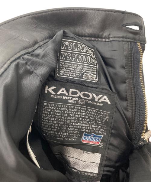 KADOYA（カドヤ）KADOYA (カドヤ) カウレザーパンツ ブラック サイズ:W27の古着・服飾アイテム