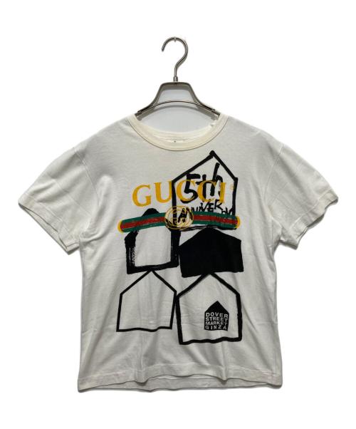 GUCCI（グッチ）GUCCI (グッチ) DOVER STREET MARKET (ドーバー ストリート マーケット) プリントTシャツ ホワイト サイズ:Mの古着・服飾アイテム