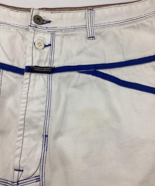 MARITHE+FRANCOIS GIRBAUD（マリテフランソワジルボー）MARITHE+FRANCOIS GIRBAUD (マリテフランソワジルボー) ブルーステッチハーフデニムパンツ ホワイト サイズ:38の古着・服飾アイテム