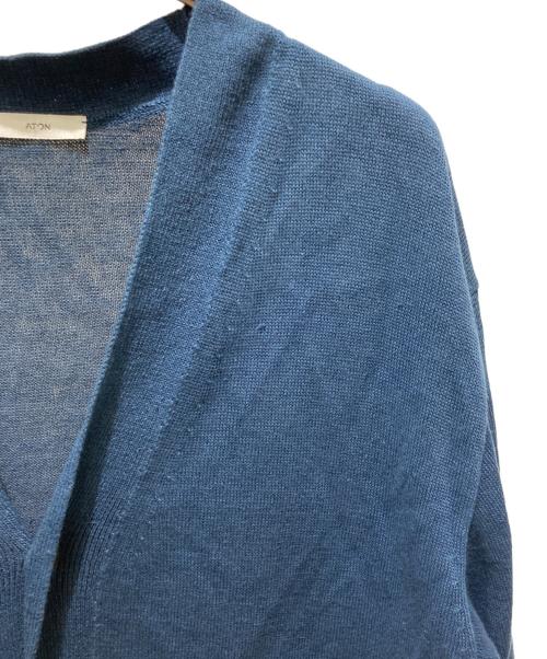 ATON（エイトン）ATON (エイトン) HEMP KNIT OVERSIZED CARDIGAN ネイビー サイズ:XLの古着・服飾アイテム