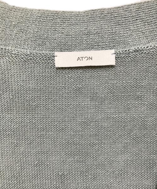 ATON（エイトン）ATON (エイトン) HEMP KNIT OVERSIZED CARDIGAN ヘンプニットオーバーサイズカーディガン グレー サイズ:XLの古着・服飾アイテム