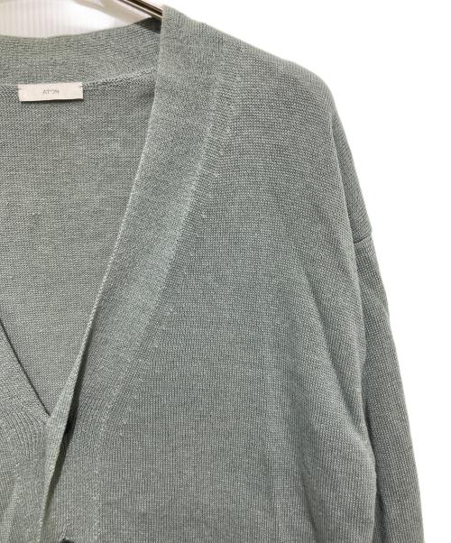 ATON（エイトン）ATON (エイトン) HEMP KNIT OVERSIZED CARDIGAN ヘンプニットオーバーサイズカーディガン グレー サイズ:XLの古着・服飾アイテム
