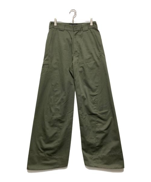 YUKI HASHIMOTO（ユウキハシモト）YUKI HASHIMOTO (ユウキハシモト) TWISTED WORK PANTS ツイステッドワークパンツ  カーキ サイズ:44の古着・服飾アイテム