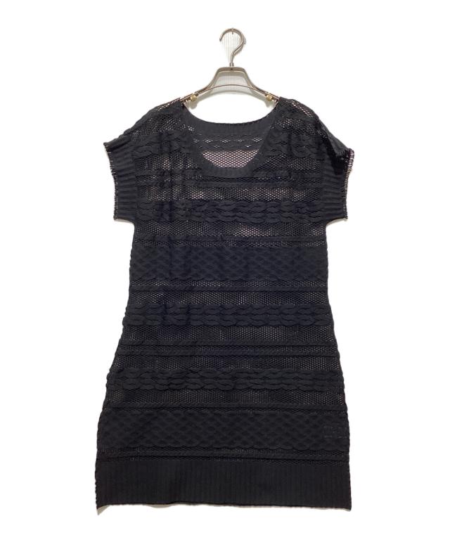 Pleats Please, PLEATS PLEASE メッシュ織ワンピース PLEATS PLEASE ISSEI MIYAKE プリーツプリーズ イッセイミヤケ ブラック