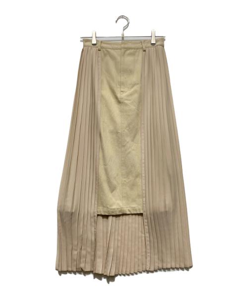 CLANE（クラネ）CLANE (クラネ) SIDE PLEAT SKIRT ベージュ サイズ:Mの古着・服飾アイテム