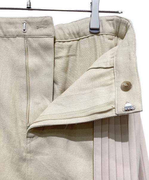 CLANE（クラネ）CLANE (クラネ) SIDE PLEAT SKIRT ベージュ サイズ:Mの古着・服飾アイテム