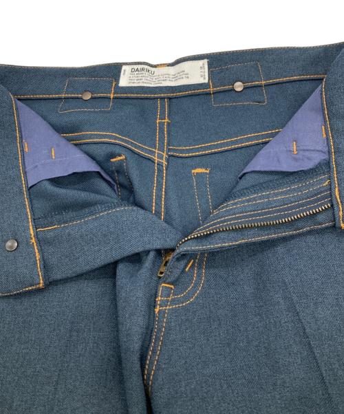 DAIRIKU（ダイリク）DAIRIKU (ダイリク) Flasher Pressed Pants ブルー サイズ:W39の古着・服飾アイテム