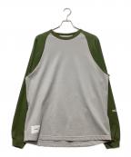 WTAPSダブルタップス）の古着「イアン ラグラン ロングスリーブカットソー」｜グレー×グリーン