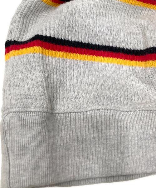 PALACE（パレス）PALACE (パレス) ハーフジップ ボーダー ストライプ ニット プルオーバー グレー サイズ:Mの古着・服飾アイテム