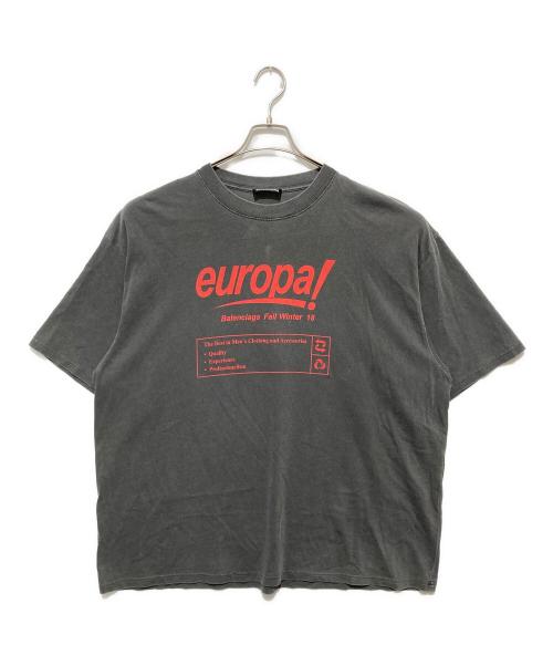 BALENCIAGA（バレンシアガ）BALENCIAGA (バレンシアガ) Europa Print OverSize Tee / ヨーロッパプリント　オーバーサイズ　Tシャツ / フェード加工 グレー サイズ:Lの古着・服飾アイテム