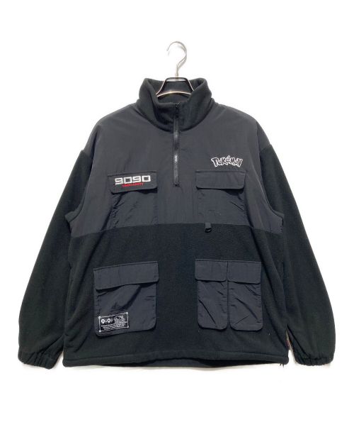 9090（9090）9090 (9090) pokemon (ポケモン) ハーフジップフリースジャケット ブラック サイズ:XLの古着・服飾アイテム