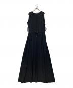 Les Copainsレコパン）の古着「ノースリーブシルクワンピース」｜ブラック