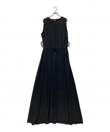 Les Copains（レコパン）の古着「ノースリーブシルクワンピース」｜ブラック