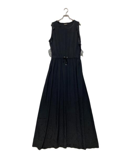 Les Copains（レコパン）Les Copains (レコパン) ノースリーブシルクワンピース ブラック サイズ:44の古着・服飾アイテム