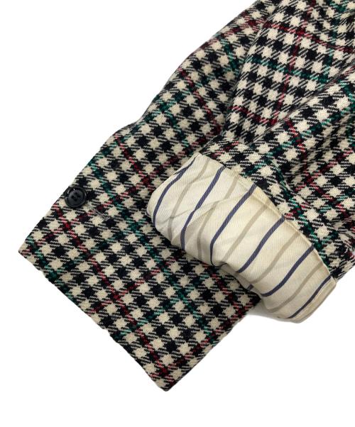 KENZO（ケンゾー）KENZO (ケンゾー) ガンクラブチェックテーラードジャケット ベージュ×ブラック サイズ:Sの古着・服飾アイテム
