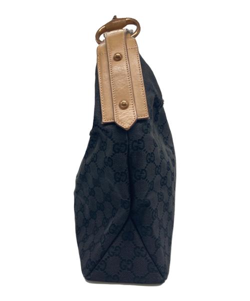 GUCCI（グッチ）GUCCI (グッチ) GGキャンバスホースビットショルダーバッグ ブラックの古着・服飾アイテム