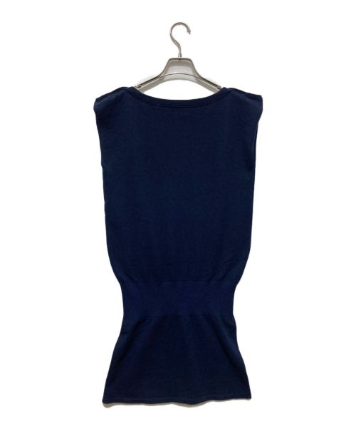 CHANEL（シャネル）CHANEL (シャネル) カシミヤニットワンピース ネイビー サイズ:Sの古着・服飾アイテム
