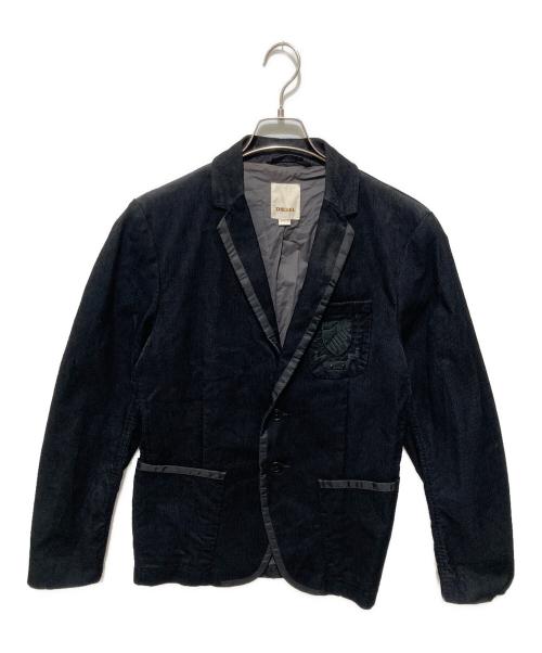 DIESEL（ディーゼル）DIESEL (ディーゼル) コーデュロイテーラードジャケット ブラック サイズ:Mの古着・服飾アイテム