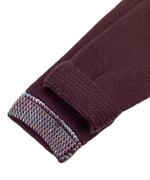 CHANEL（シャネル）CHANEL (シャネル) スパンコールカーディガン ボルドー サイズ:38の古着・服飾アイテム