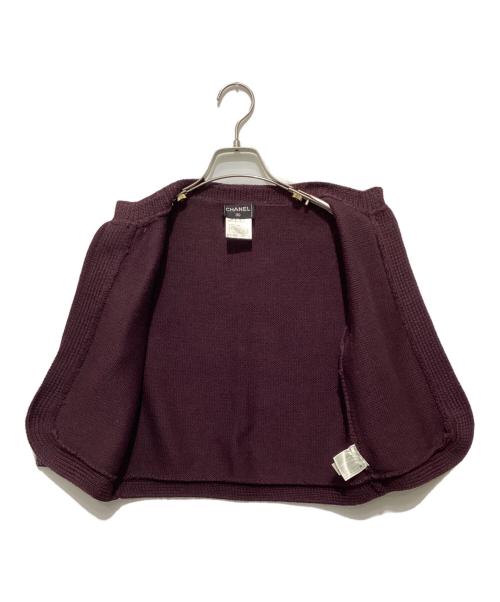 CHANEL（シャネル）CHANEL (シャネル) スパンコールカーディガン ボルドー サイズ:38の古着・服飾アイテム