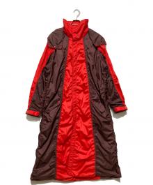 ISSEY MIYAKE（イッセイミヤケ）の古着「ISSEY MIYAKE ナイロンパラシュートコート オーバーサイズ」｜レッド×ブラウン
