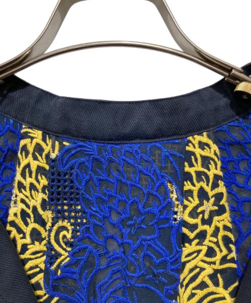 sacai（サカイ）sacai (サカイ) カットワーク ノースリーブワンピース ネイビー サイズ:2の古着・服飾アイテム