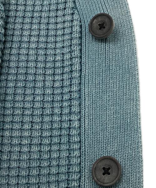 MAISON SPECIAL（メゾンスペシャル）MAISON SPECIAL (メゾンスペシャル) Oni-Waffle Chemical Over-Dye V-Neck Knit Cardigan ワッフルニットカーディガン ブルー サイズ:Mの古着・服飾アイテム