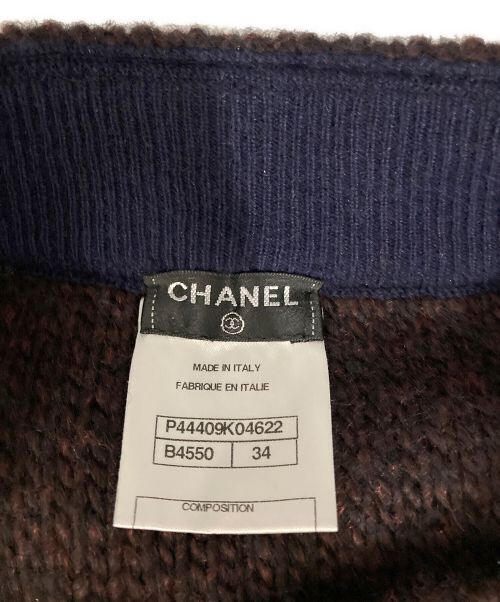 CHANEL（シャネル）CHANEL (シャネル) ココマークプレートニットキュロットパンツ ブラウン×ネイビー サイズ:XSの古着・服飾アイテム