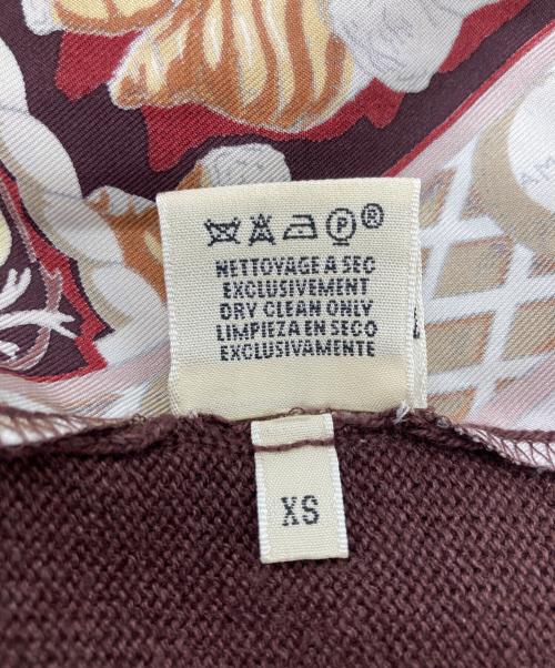 HERMES（エルメス）HERMES (エルメス) シルクカシミヤ切替トッパーカーディガン ボルドー サイズ:XSの古着・服飾アイテム
