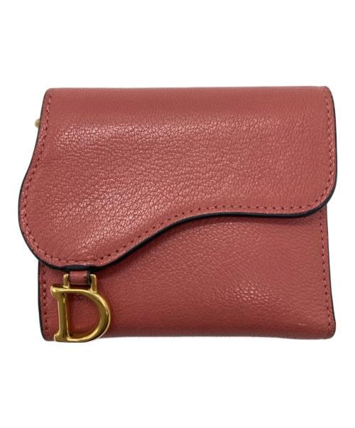 Christian Dior（クリスチャン ディオール）Christian Dior (クリスチャン ディオール) Saddleコンパクトウォレット ピンクの古着・服飾アイテム