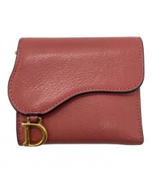 Christian Dior（クリスチャン ディオール）の古着「Saddleコンパクトウォレット」｜ピンク