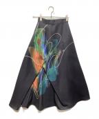 UN3D.アンスリード）の古着「ラインアートスカート」｜ブラック