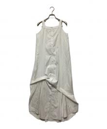 UN3D.（アンスリード）の古着「タックロングシャツキャミワンピース」｜ホワイト