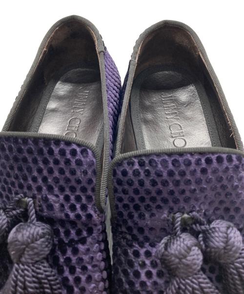 JIMMY CHOO（ジミーチュウ）JIMMY CHOO (ジミーチュウ) Foxley タッセルシューズ パープル サイズ:43の古着・服飾アイテム
