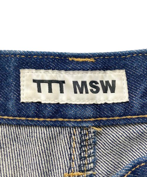TTT MSW（ティー）TTT MSW (ティー) センターシーム 刺繍 スラックス デニムパンツ インディゴ サイズ:Sの古着・服飾アイテム