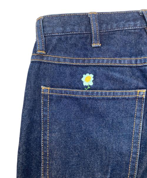 TTT MSW（ティー）TTT MSW (ティー) センターシーム 刺繍 スラックス デニムパンツ インディゴ サイズ:Sの古着・服飾アイテム