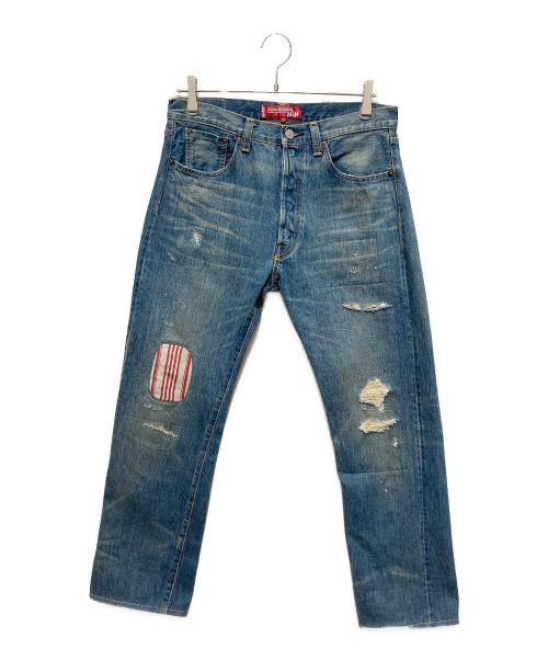 LEVI'S（リーバイス）LEVI'S (リーバイス) JUNYA WATANABE COMME des GARCONS (ジュンヤワタナベ コムデギャルソン) 綿デニム製品加工501 1947年モデルカスタマイズ ブルー サイズ:Ｓの古着・服飾アイテム
