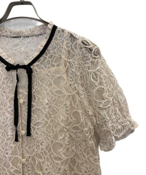 PINK HOUSE（ピンクハウス）PINK HOUSE (ピンクハウス) 半袖ブラウス ベージュ サイズ:Mの古着・服飾アイテム