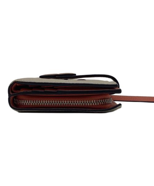 LOEWE（ロエベ）LOEWE (ロエベ) コンパクト ジップウォレット (ソフトグレインカーフ) ライトオーツ/ハニーの古着・服飾アイテム