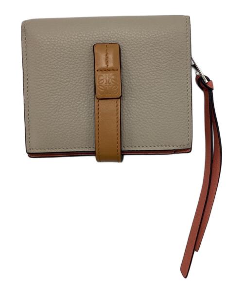 LOEWE（ロエベ）LOEWE (ロエベ) コンパクト ジップウォレット (ソフトグレインカーフ) ライトオーツ/ハニーの古着・服飾アイテム