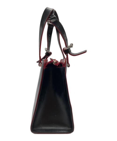 Vivienne Westwood（ヴィヴィアンウエストウッド）Vivienne Westwood (ヴィヴィアンウエストウッド) SIMPLE TINY ORB TOTE S シンプルタイニートートバッグ ブラック×レッドの古着・服飾アイテム