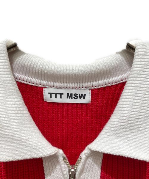 TTT MSW（ティー モダンストリートウェア）TTT MSW (ティー) New Standard Zipup Cardigan ニュースタンダードジップアップカーディガン レッド サイズ:XLの古着・服飾アイテム