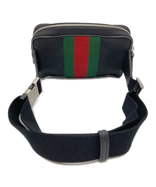 GUCCI（グッチ）GUCCI (グッチ) シェリーラインウエストバッグ ブラックの古着・服飾アイテム