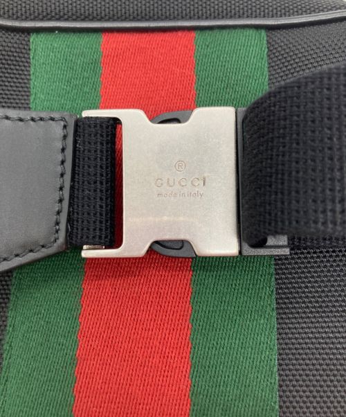 GUCCI（グッチ）GUCCI (グッチ) シェリーラインウエストバッグ ブラックの古着・服飾アイテム