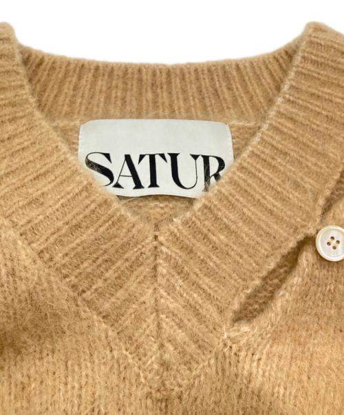 SATUR（セター）SATUR (セター) Essen Two Tone Mohair Pullover Knit(エッセン トゥー トーン モヘア プルオーバー ニット） ベージュ サイズ:XLの古着・服飾アイテム