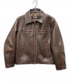 MICHIXSLYミチカケルスライ）の古着「F／LEATHER ジャケット」｜ブラウン