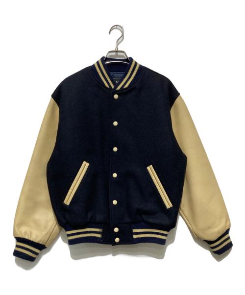 VAN（ヴァン）VAN (ヴァン) 切替スタジャン ネイビー×ベージュ サイズ:Mの古着・服飾アイテム