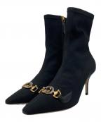 GUCCIグッチ）の古着「インターロッキングヒールブーツ」｜ブラック