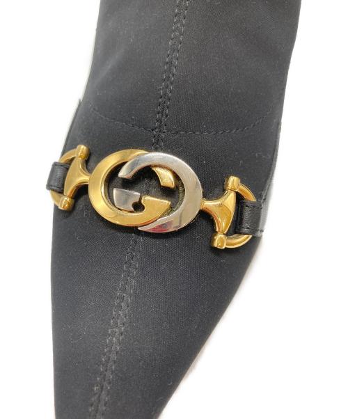 GUCCI（グッチ）GUCCI (グッチ) インターロッキングヒールブーツ ブラック サイズ:37の古着・服飾アイテム